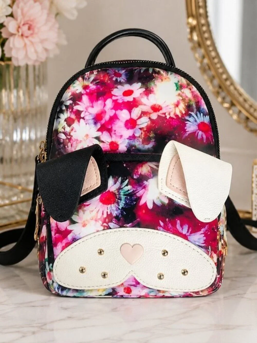 Betsey Johnson Floral Puppy Dog Mini Backpack NWT